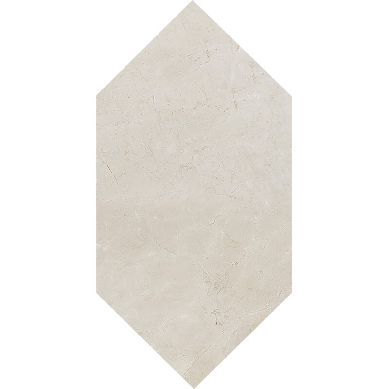Large Picket Crema Marfil Polished Marble Waterjet Decos 6x12