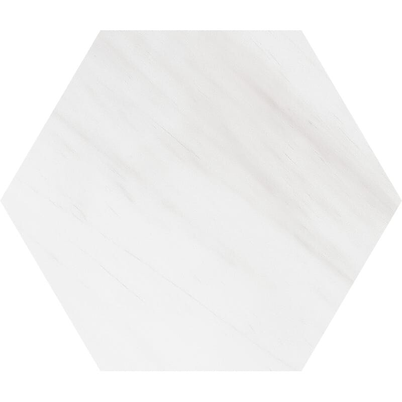 Snow White Polished Hexagon Waterjet Marble Tiles 5 25/32×5