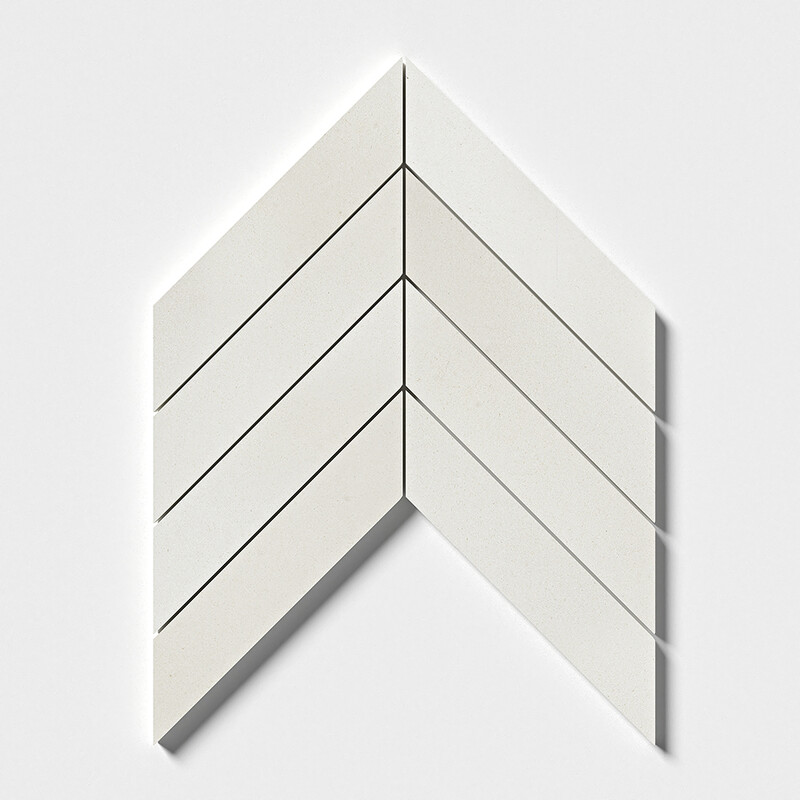 Champagne Honed Chevron Waterjet Limestone Mosaics 13×10