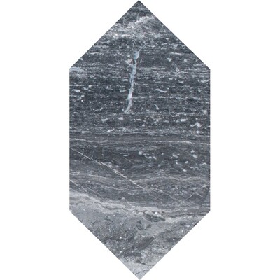 Large Picket Haisa Black Honed Marble Waterjet Decos 6×12