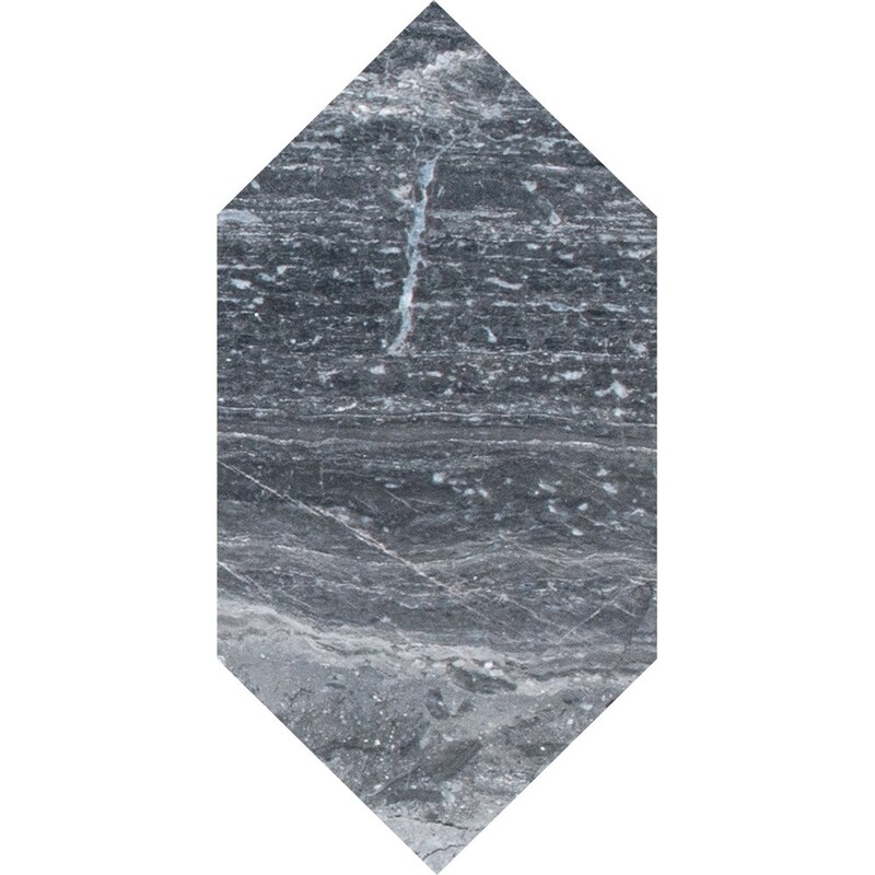Large Picket Haisa Black Honed Marble Waterjet Decos 6×12