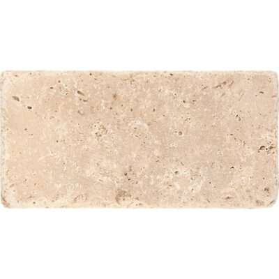 Ivory Tumbled Travertine Tile Swatch 2 3/4×5 1/2 Image