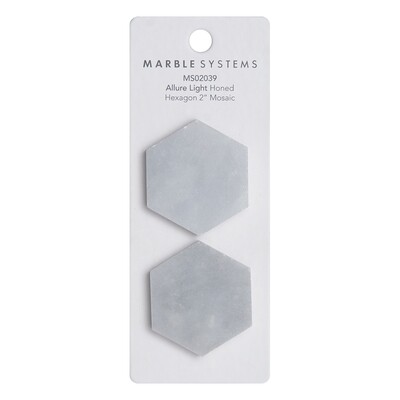 Allure Light Honed Hexagon 2 Marketing Tool Mosaic Swatch 2 3/4×6 5/16