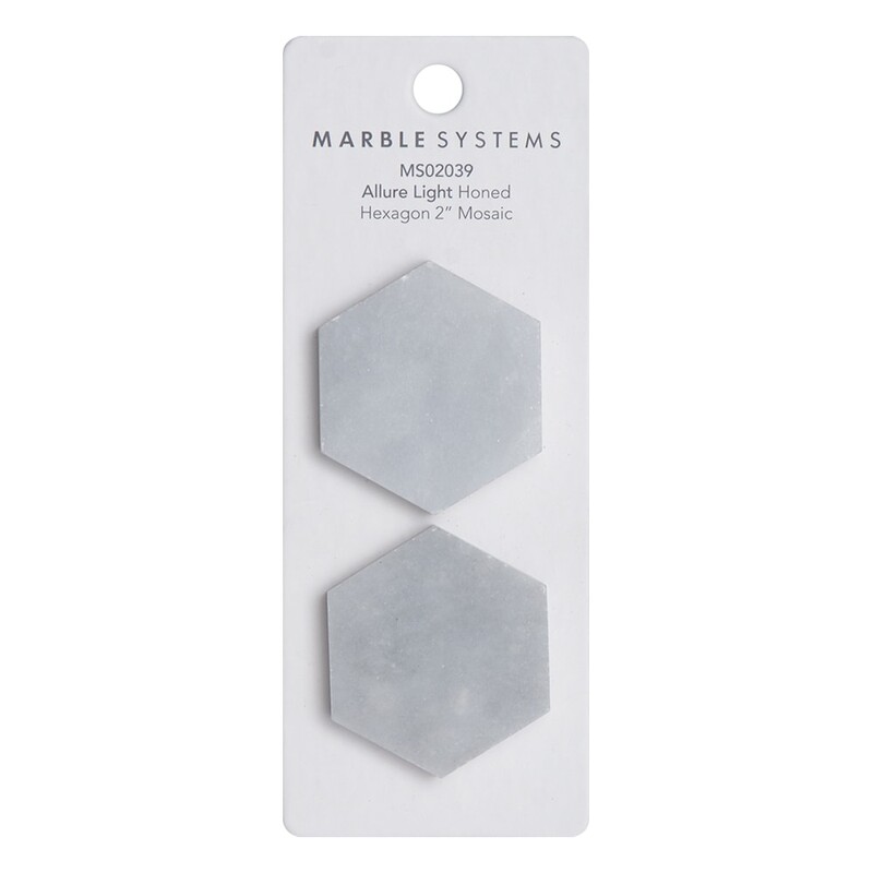 Allure Light Honed Hexagon 2 Marketing Tool Mosaic Swatch 2 3/4×6 5/16