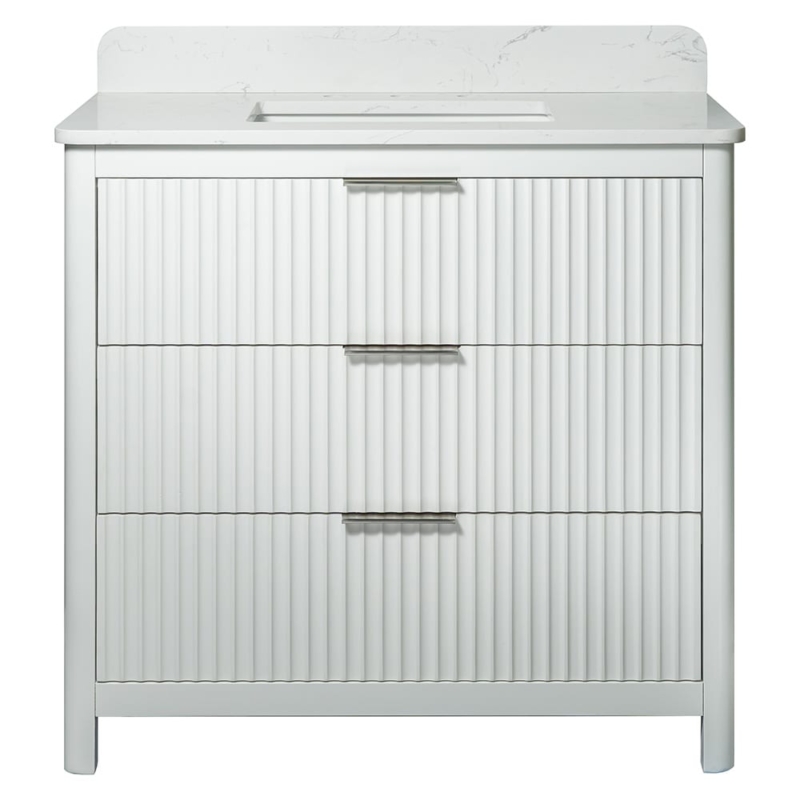 Carrara Gunningham White Bathroom Vanities 37×22 (PS73002)