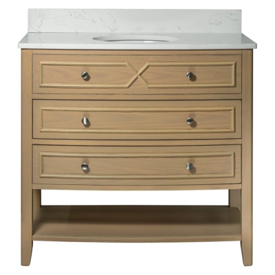 Carrara Halcyon Light Oak Bathroom Vanities 37×19 (PS73006)