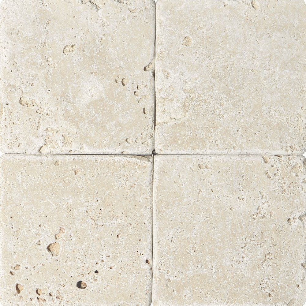 Ivory Tumbled Travertine Tile 6x6x3 8