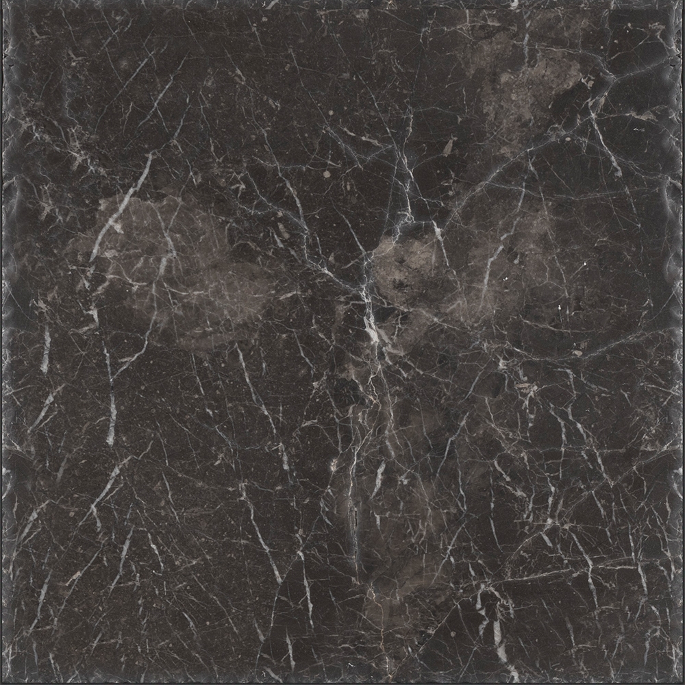 Iris Black Brushed Marble Tile | 16x16x1/2 | Marble Flooring | Black Marble