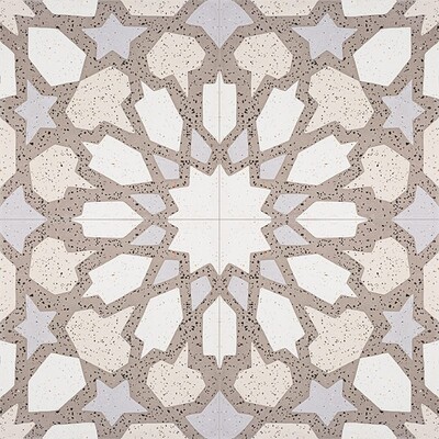 Brown, Light Brown, Beige, Gray Polished Arietta Cement Tiles 8×8