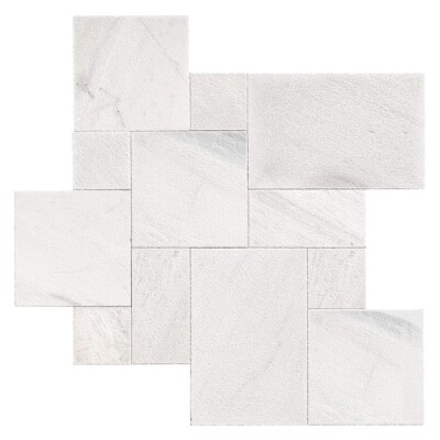 Fantasy White Textura Seal Marble Pavers Versailles Pattern