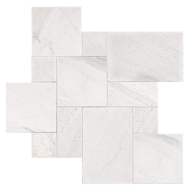 Fantasy White Textura Seal Marble Pavers Versailles Pattern