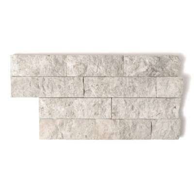 Silver Shadow Split Face Marble Ledger Panel 6×12