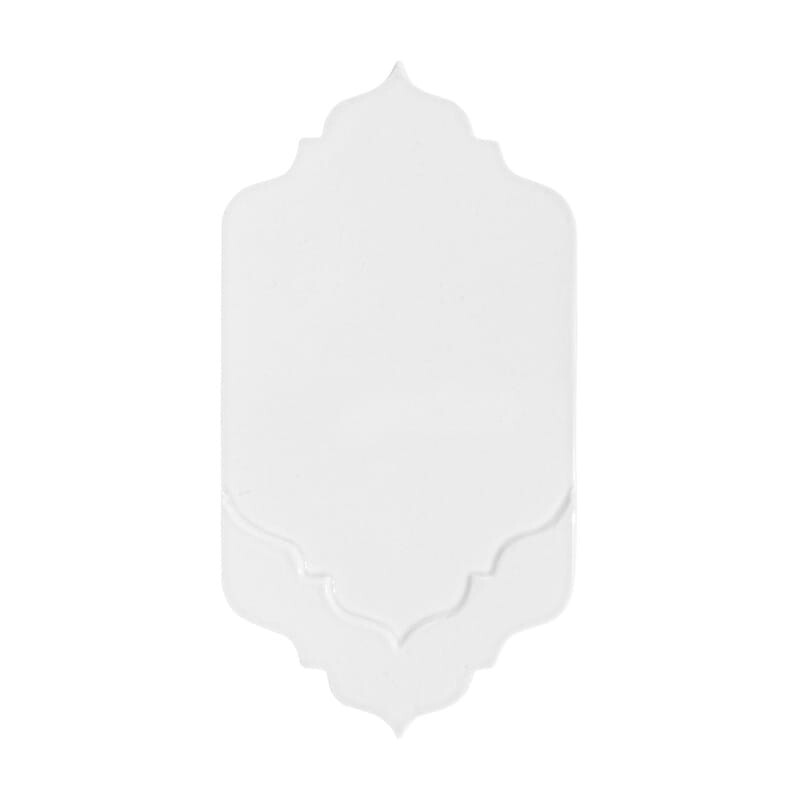 New White Moresque Glossy Musa Ceramic Decorative 4x8