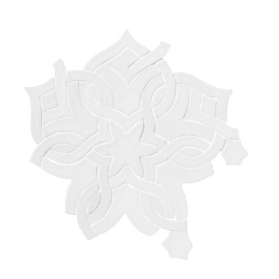 Nieve Moresque Flora brillante Mosaico de cerámica 8x8