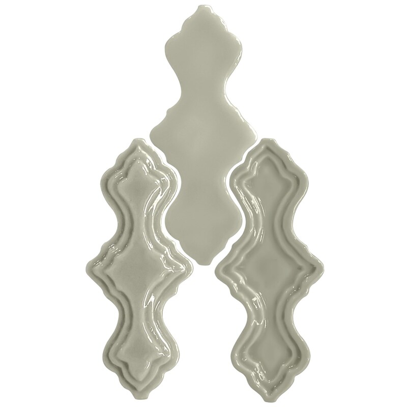 Plume Moresque Glossy Falbala Ceramic Decorative 2x6