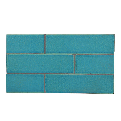Turquoise Flats Leather Temple Tile 2 1/8x7 1/2