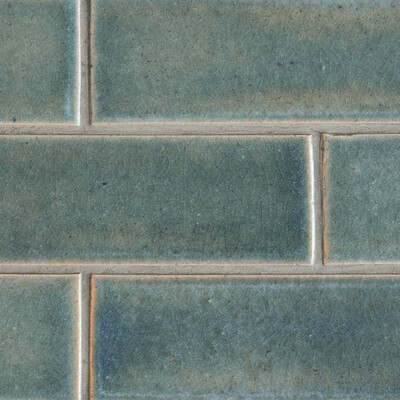 Aqua Marine Leather Subway Temple Tile 2 1/8x7 1/2