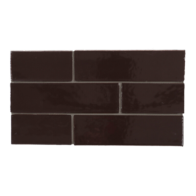 Old Port Brown Gloss Thin Brick Tile 2 1/8x7 1/2