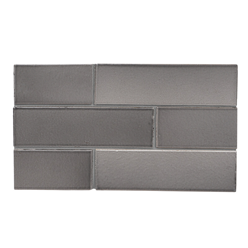 Nantucket Gray Gloss Thin Brick Tile 2 1/8x7 1/2