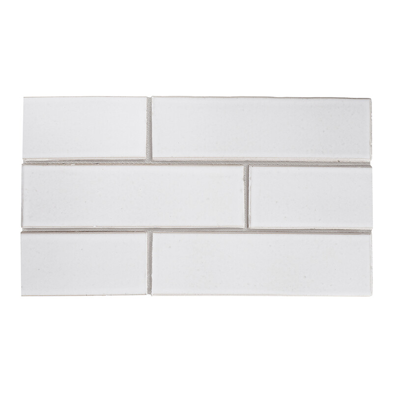 White Brick Gloss Thin Brick Tile 2 1/8x7 1/2