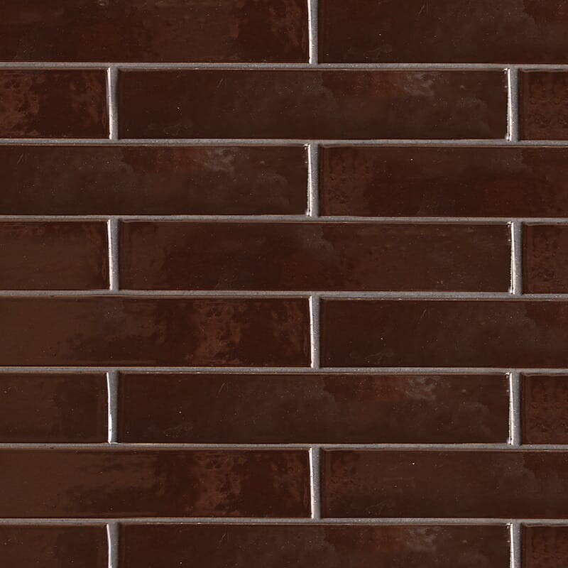 Old Port Brown Gloss Thin Brick Tile 2 1/4x11 5/8