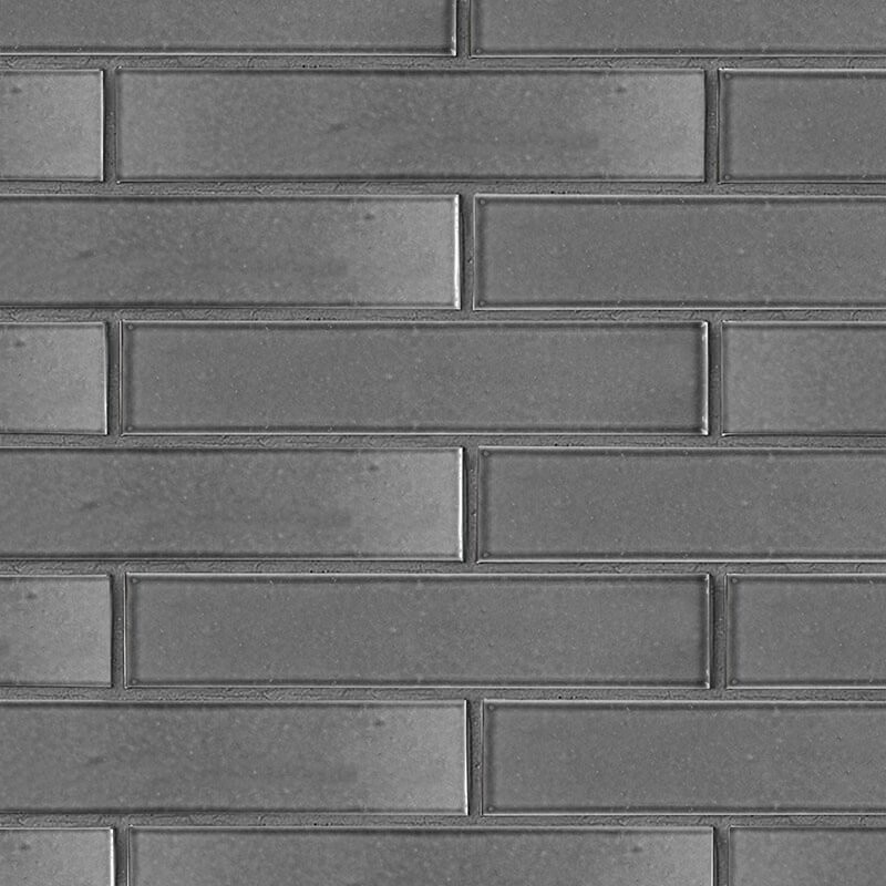 Fedora Gray Gloss Thin Brick Tile 2 1/4x11 5/8