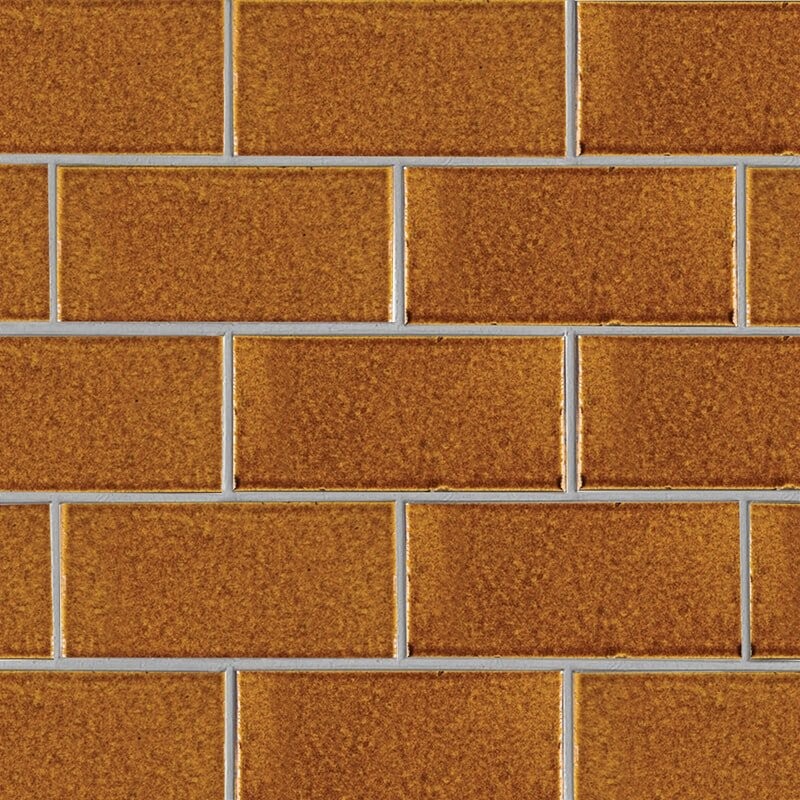 Pumpkin Field Gloss Thin Brick Tile 3 5/8x7 5/8