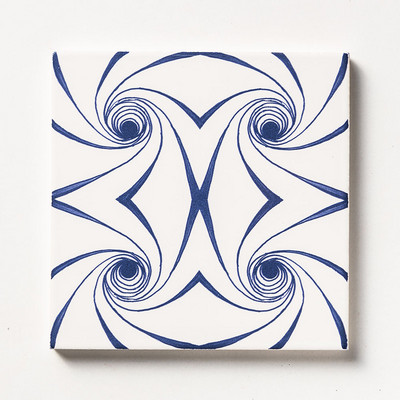 Blue Twisted Glossy Ceramic Tiles 6×6