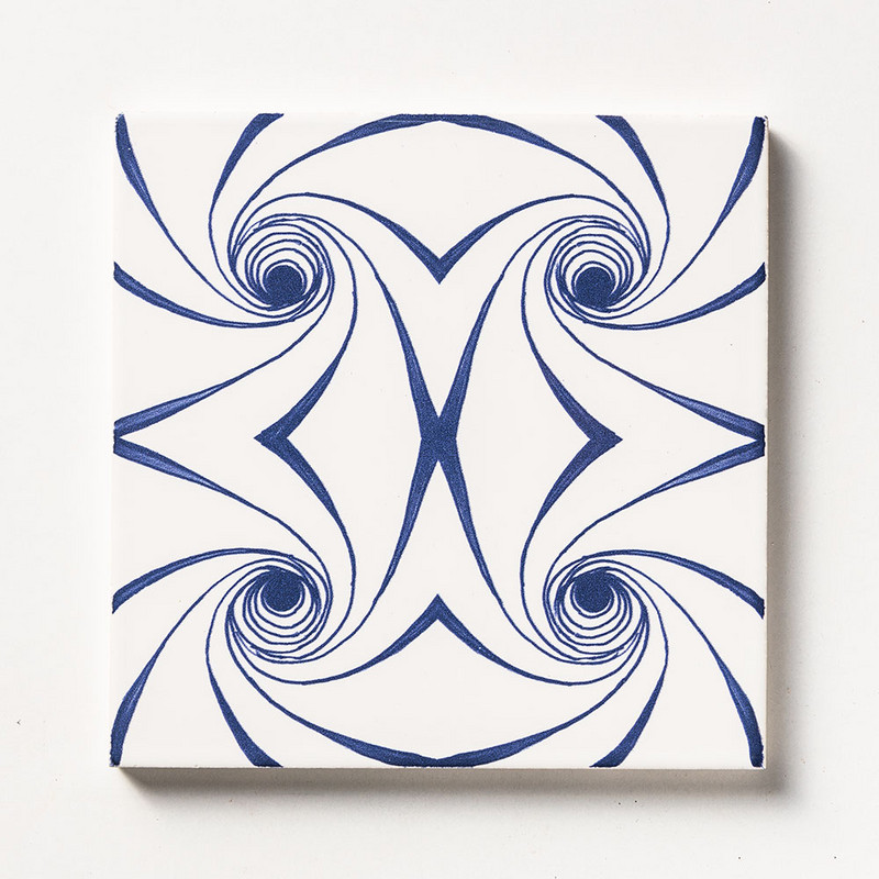 Blue Twisted Glossy Ceramic Tiles 6×6