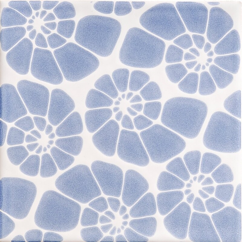 Ocean Weave Glossy Nautilus Cluster Ceramic Tile 6x6