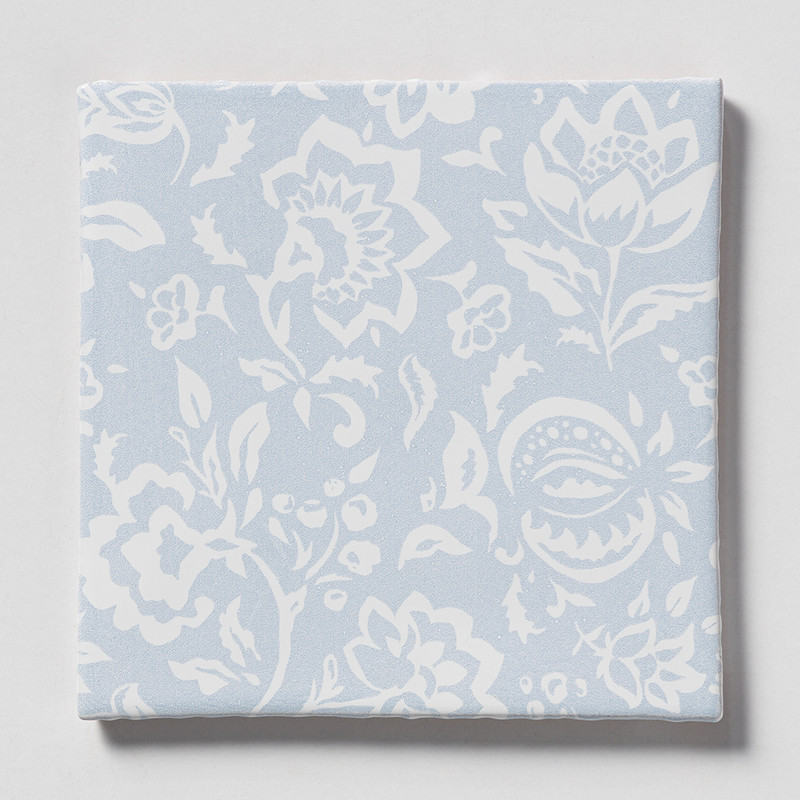 Hampton Court Sky, Royal White Glossy Rokeby Road Glazed Terracotta Tiles 6×6