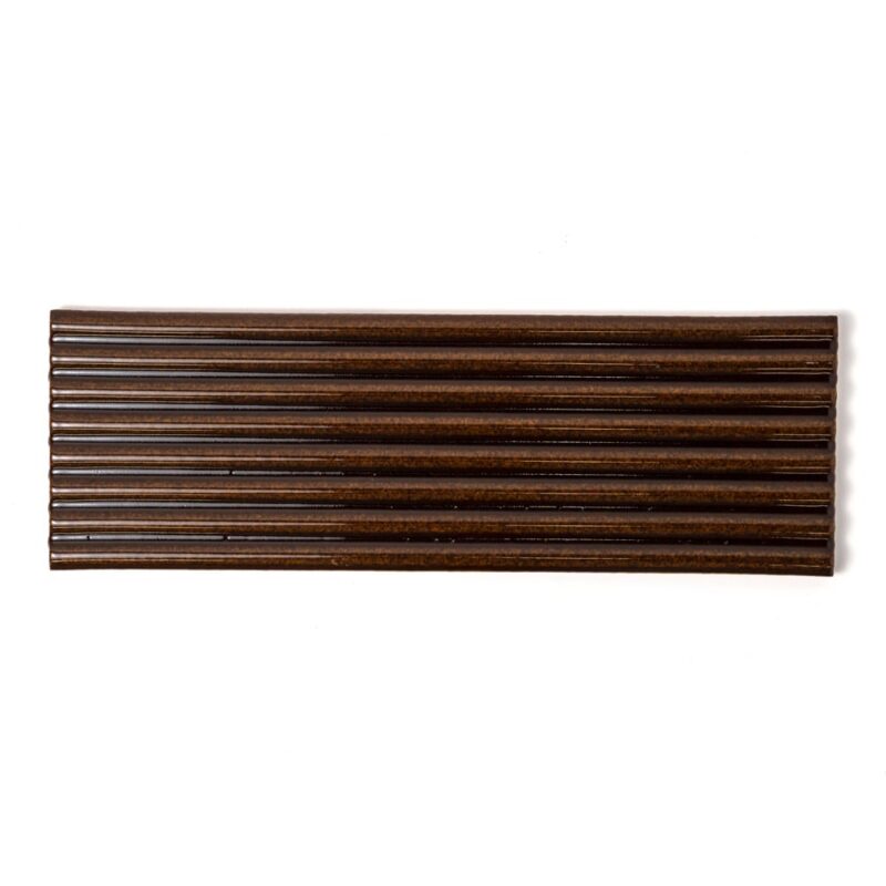 Hickory Glossy Fluted Ceramic Tiles 4×12