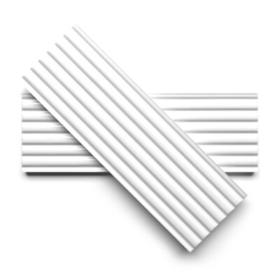 Royal White Glossy Fluted Ceramic Tiles 4×12