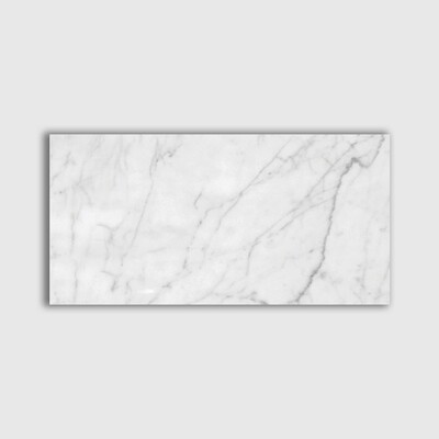 White Carrara Honed Marble Tile 12x24