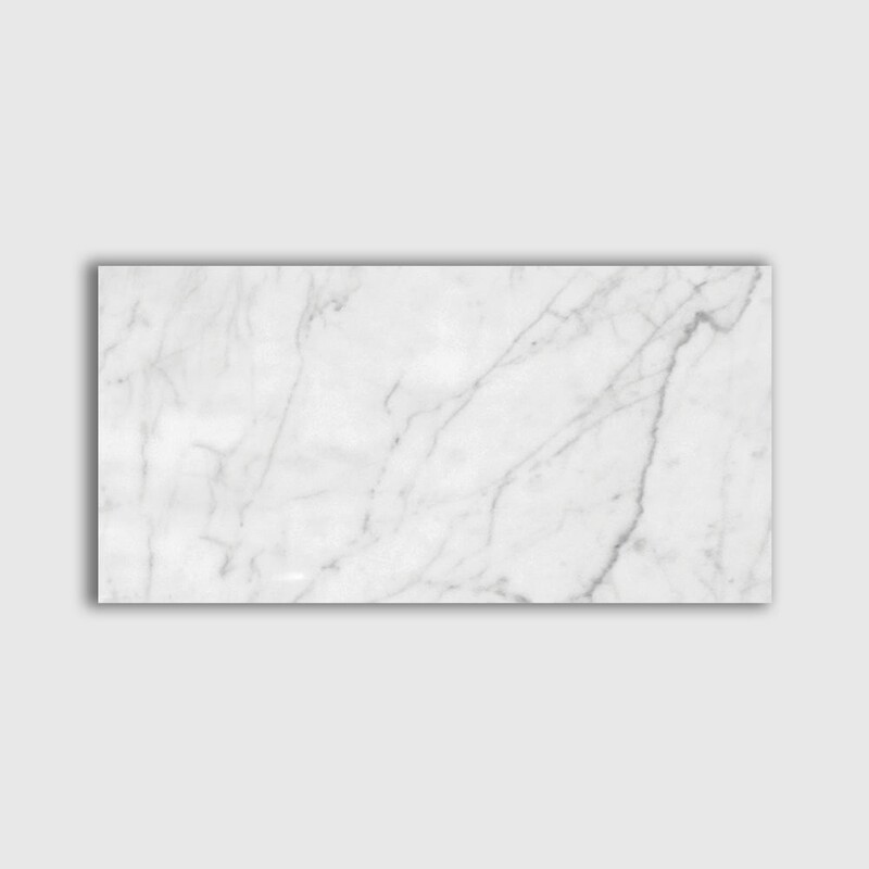 White Carrara C Honed Marble Tile 12x24