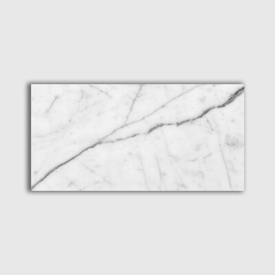 Baldosa de mármol blanco pulido Carrara C 2 3/4x5 1/2