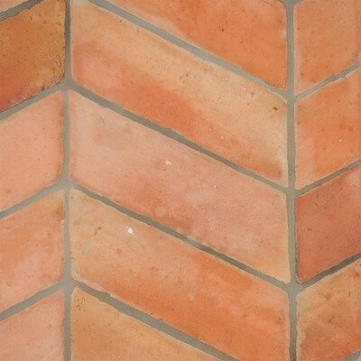 Cotto Med Natural Chevron Terracotta Raw Tile 4x12