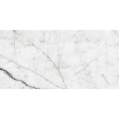 White Carrara Honed Marble Tile 6x12