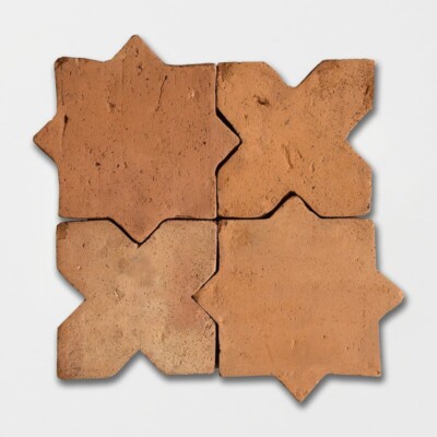 Cotto Med Matte Star And Cross Pattern Terracotta Tiles 8×8