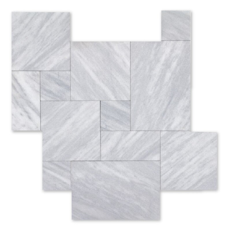Atlantic Blue Sandblasted French Pattern Marble Pavers French Pattern