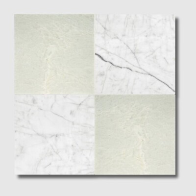 Carrara C Select, Ming Green Polished Checkerboard Pattern Marble Tiles 12×12