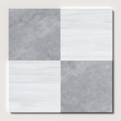 Allure Light, Bianco Dolomiti Classic Polished Checkerboard Pattern Marble Tiles 18×18