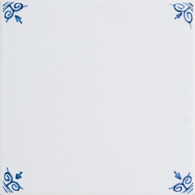 Baldosa cerámica esmaltada blanca Blanc 6x6