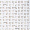 White, Beige Honed Basket Weave Limestone Mosaics 8×8