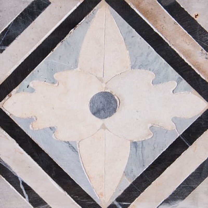 Pompeii Flower Honed Limestone Mosaics 6×6