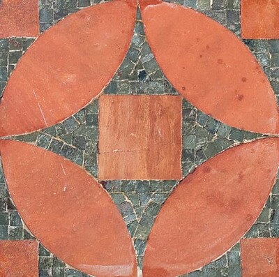 Sacchi, Red/olive Honed Limestone Mosaics 8×8
