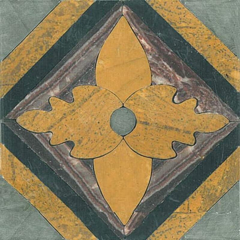 Pompeii Flower Chemtou Honed Limestone Mosaics 6×6