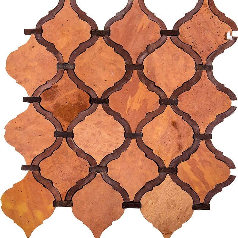 Mosaico Arabesco de Caliza Bruñida 10x10