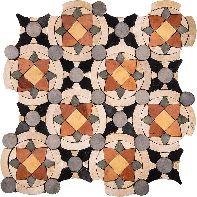 Mahdia Honed Limestone Mosaic 11 5/8x11 5/8