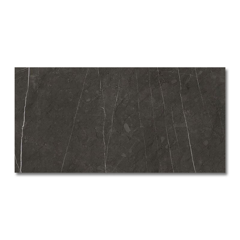 Gray Stone Polished Marble Look Porcelain Tile 12x24